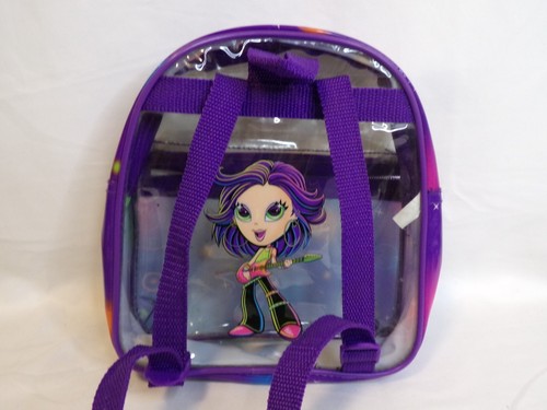 Mini zaino vintage Lisa Frank Rockstar glamour ragazza chitarra viola trasparente - Foto 5 di 13