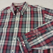 Jos A Bank Travelers Large Mens Shirt Office Casual Plaid Long Sleeve