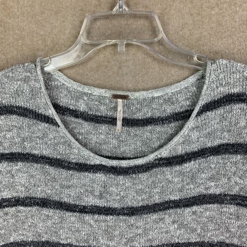 Free People Mujer Suéter S Gris a Rayas Gran Tamaño Túnica Tejido Suéter - Imagen 3 de 17