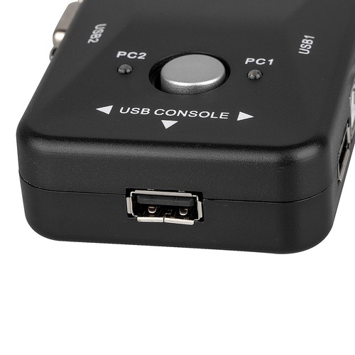 KVM Switch Dual Port Selector Monitor Keyboard Mouse Printer Dock Hub USB Cable - Picture 6 of 12