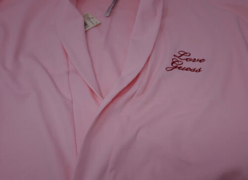 Guess Women's Love Jersey Knit Cotton Ultra Soft Pink Robe - One Size S M L XL - Picture 2 of 2