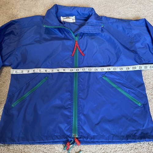 Vintage 90s Eastern Mountain Sports Windbreaker Men's Medium Royal Blue Packable - Picture 9 of 11