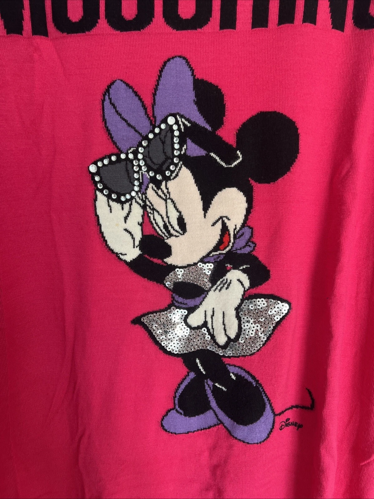 Raro Abito Maglione H&M Moschino Minnie Mo Rosa 100% Lana Edizione Limitata