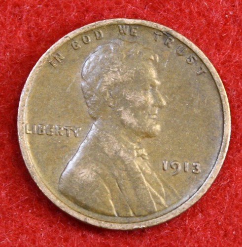 1913-P Lincoln Wheat Cent Penny 50 Coin Roll Circulated All Coins Fine - Picture 3 of 4