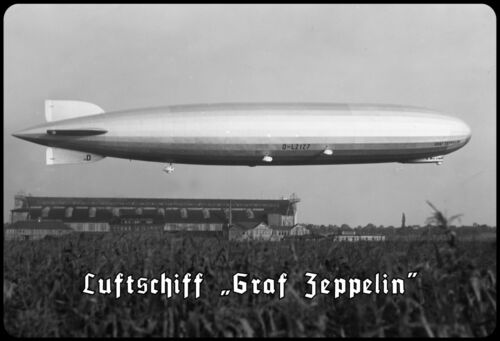 Targa in legno 20x30 dirigibile Graf Zeppelin sulla fabbrica Germania storica Sa - Foto 1 di 4