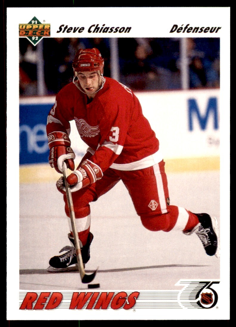 1991-92 Upper Deck French Steve Chiasson . Detroit Red Wings #283