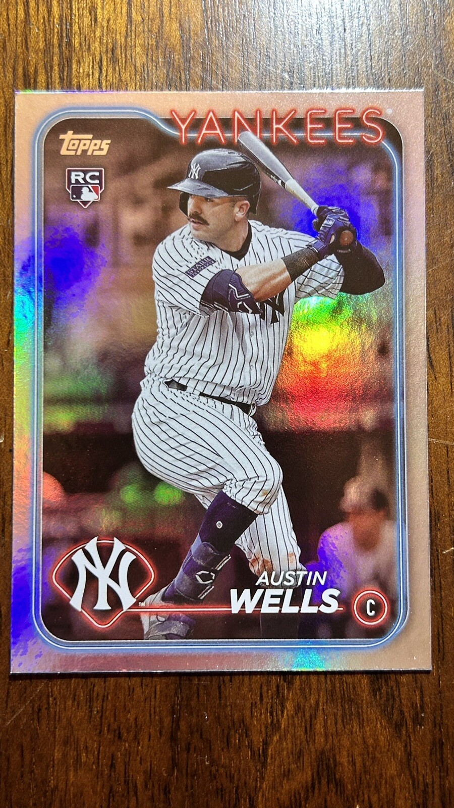 2024 Topps Series 2 Austin Wells RC Rainbow Foil #624 New York Yankees ROOKIE