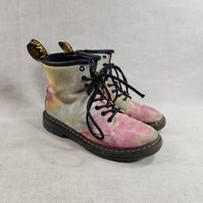 Dr Doc Martens Boots Sz 2 Girl 1460 Glitter J Iridescent Rainbow Shimmer Sparkle