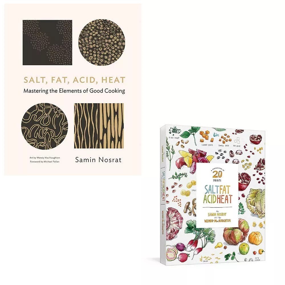Samin Nosrat Salt Fat Acid Heat Collection 2 Books Set A Collection of 20 Prints