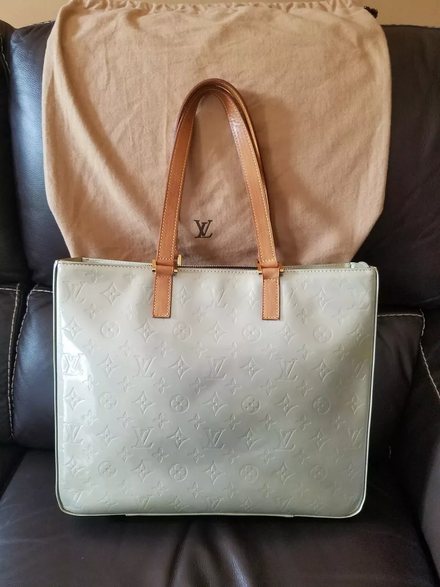 Louis Vuitton Varnished Leather Monogram Tote Bag Light Green