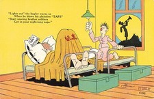 Postcard Military Comic Taps Artist Signed Max Halverson Kropp Linen C192