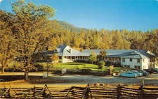 SIERRA SKY GUEST RANCH Oakhurst, CA Yosemite Madera County '50s Vintage Postcard