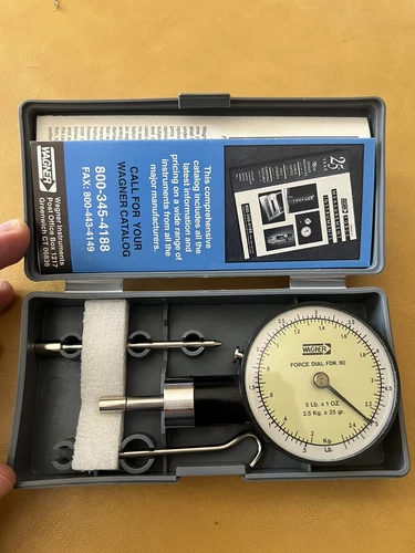 Wagner Force Dial FDK80 Push Pull Force Gauge Machinist Tool Manual & Case