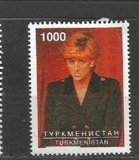 Sellos Sellos Sellos Timbres Dama DIANA Princesa del Pueblo Turkmenistán