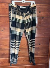 Women's Woolrich Tan Plaid 100 Wool Pants, Size 10 NWT
