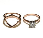 GIA 14k rose gold 1.03ct round Natural diamond engagement ring jacket 6g 6 I2 F — photo 9