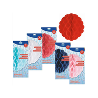 Wabenball 5 Stk. Farbig Sortiert Ø30Cm Honeycomb Pompom Hochzeit Party Deko