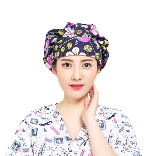Womens/Mens Florals Printed Cap Scrub Hat/Cap Head Wear Adjustable Accessories - Picture 223 of 660