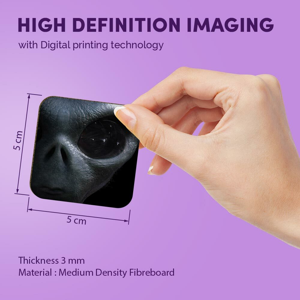 Square MDF Magnets - Alien Face Eye Extraterre?strial #14291 | eBay