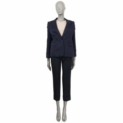 62369 auth STELLA MCCARTNEY blue wool blend Single Button Blazer