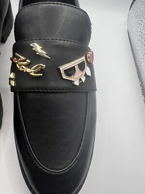 Karl Lagerfeld Black Slip-On Loafers with Logo Crest KARL LAGERFELD PARIS Men main image 3