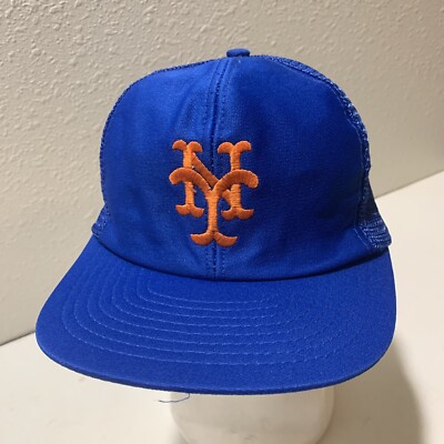 Vintage New York Mets UII Blue Mesh Snapback Trucker Hat NY MLB