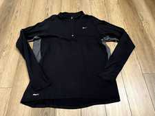 Nike FitDry 1/4 Zip Pullover Long Sleeve Large Black Active