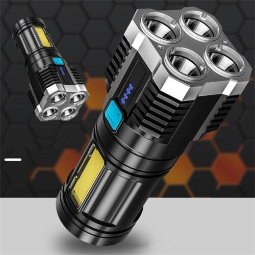 Handheld LED Flashlight USB Rechargeable Multifunctional Strong Light Hiking
