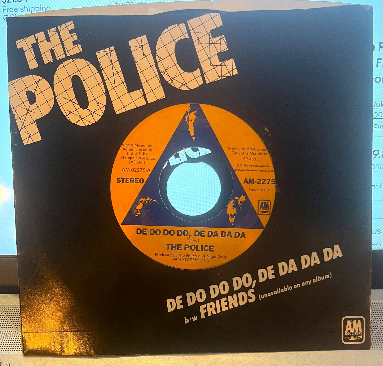 The Police "De Do Do Do, Da Da Da" Friends" 45 Tested NM Unplayed AM Records