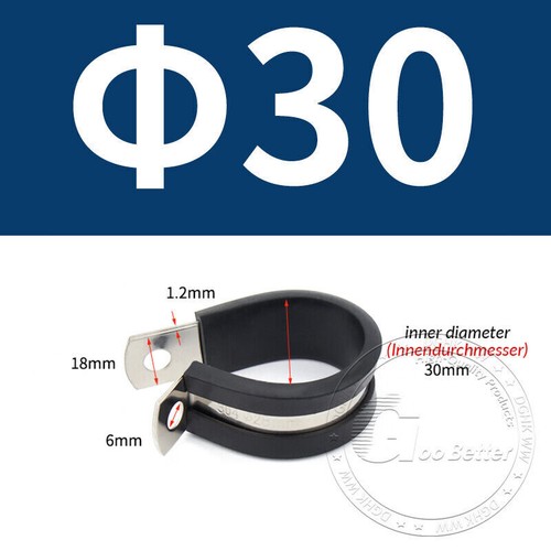 Rohrschellen Leitungsschellen Schlauchschellen mit Gummi 6mm - 200mm DIN 3016 - Bild 71 von 109