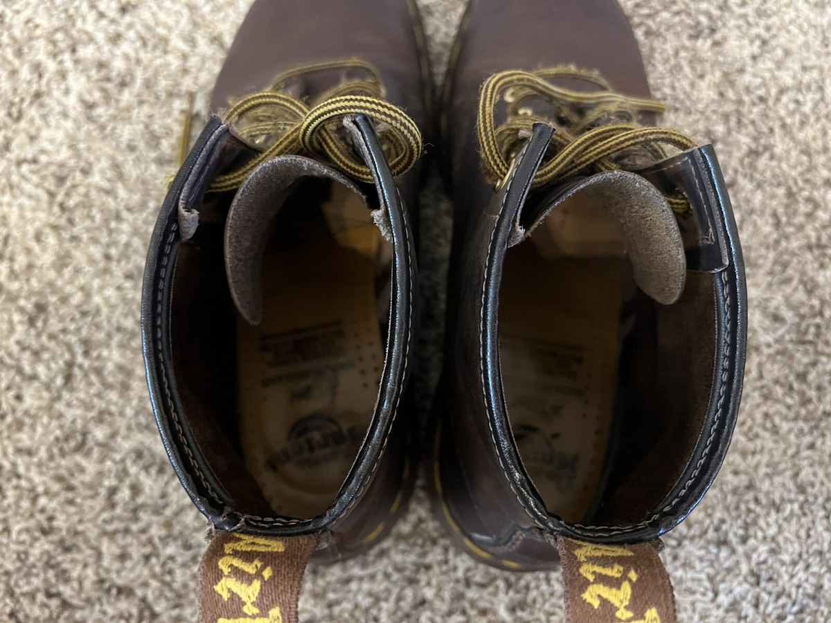 Vintage 90s Dr Martens Brown Boots Made in England Doc Martens Sz 8 AW004 RARE!! Vintage Dr. Marten Mens Brown Shoes Size 9 Style Aw004 - Etsy main image 4