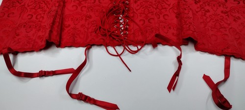 Red Corset Fredericks Of Hollywood CORSET LACE UP Size Medium UNISEX NEW - Picture 19 of 24