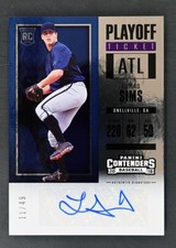 2018 Panini Contenders #3 Lucas Sims 11/49 Auto Playoff Ticket RC Rookie Atlanta