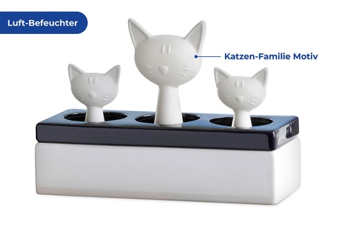 WENKO Luftbefeuchter Katzenfamilie Keramik Diffuser Humidifier Raum Luft - Bild 2 von 6
