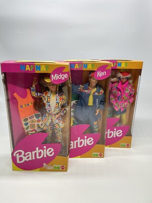 Barbie 1993 NAF NAF Barbie + Ken + Midge  Fabriqué en Chine  