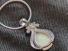 3.42 Ct Ethiopia Natural White Play-of-Color Crystal Pear Opal Silver Pendant — photo 7