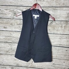 Pronto Uomo Black Vest Size Small 100 Wool