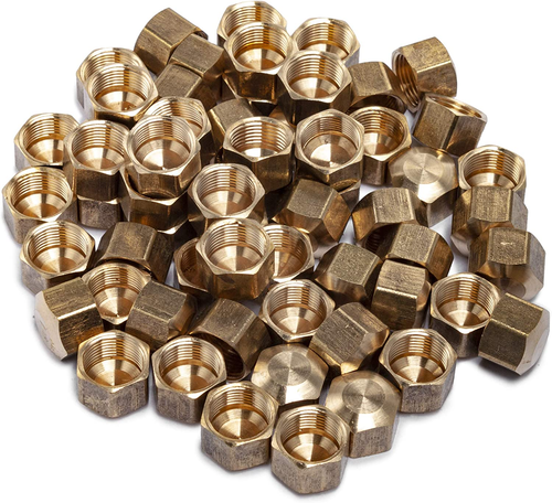 LTWFITTING 3/8 Inch Brass Compression Cap Stop Valve – Pack Of 700 – For Air, Water, Fuel & Gas Lines