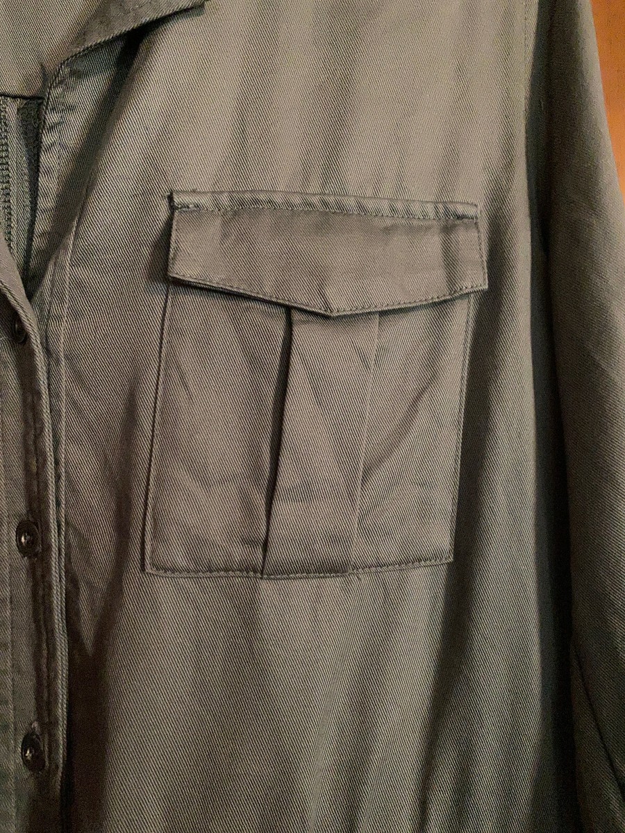 FRENCH CONNECTION GREENISH GRAY BUTTON FRONT SHIRT DRESS WOMEN'S SIZE 6 |  eBay