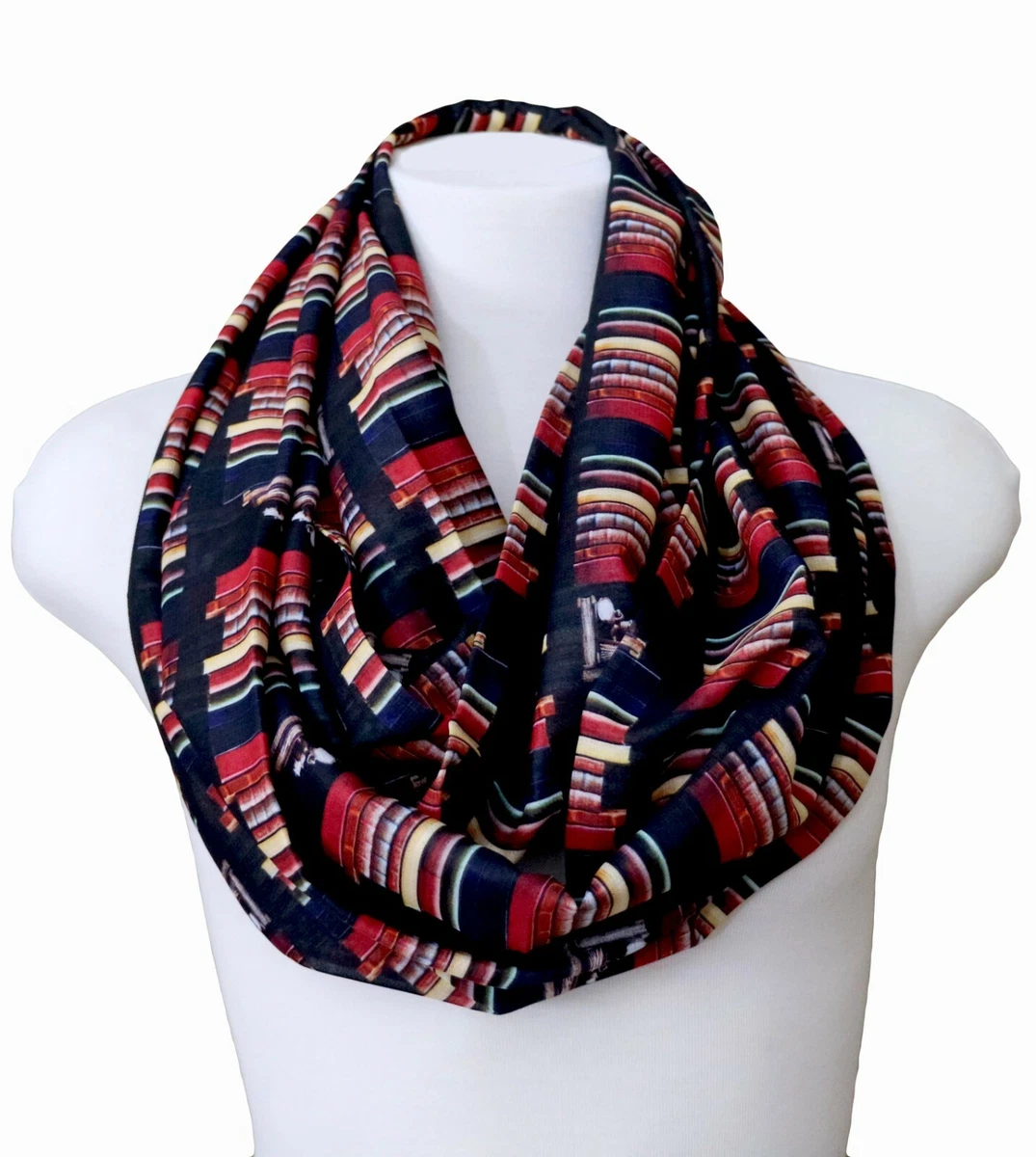 Book scarf literary infinity scarves book gifts lover for her women librarian