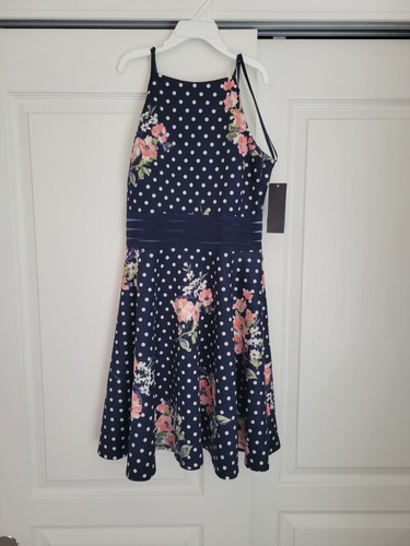 CITY STUDIO Womens Navy Fitted Illusion Waist Sleeveless Mini Dress - Size 5 - Picture 2 of 5