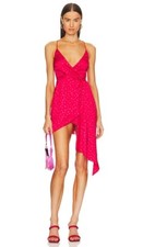 NEW Lovers and Friends Kamala Mini Dress HEART PRINT PINK SATIN SIZE M MEDIUM A