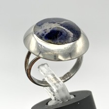 Vintage TAXCO Mexico 925 Sterling Silver BLUE LAPIS Ring Size 5