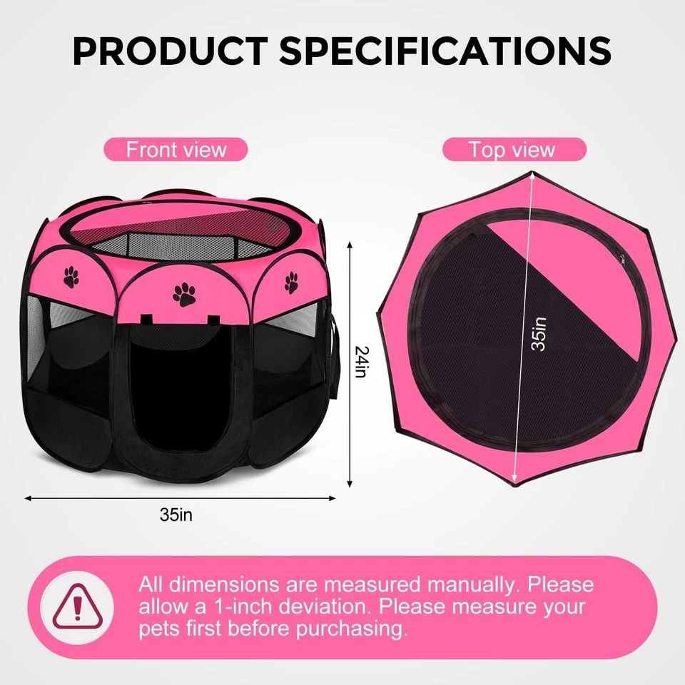 折叠式宠物围栏 | 便携式帐篷箱适用于小型狗、猫和兔子 — 第 3/4 张图片