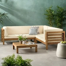 Ravello 4 Piece Outdoor Wooden Sectional Set