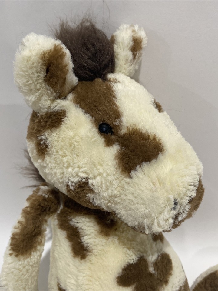 Jellycat Horse Bashful Pinto Pony Cream Brown Spots 13" Plush Stuffed