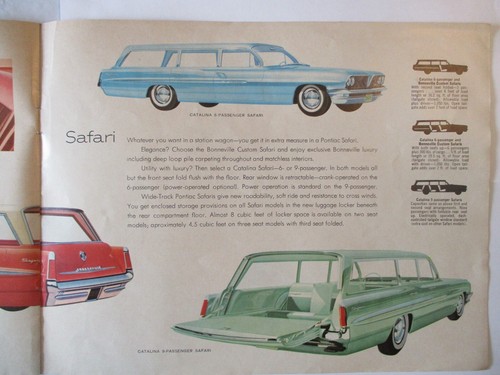 1961 Pontiac Automobile Brochure Catalog Bonneville Catalina Ventura Safari - Picture 13 of 16