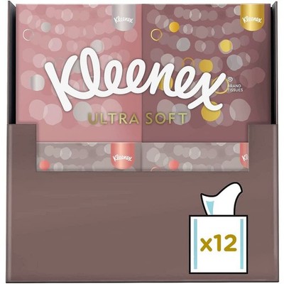 Kleenex Ultra Soft Kosmetiktücher-Box Taschentücher extra weich 12 x 48 Tücher