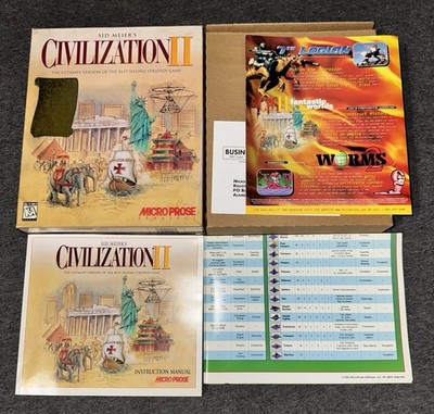 Sid Meier's Civilization II Scenarios Micro Prose 1996 Computer PC Vintage TK