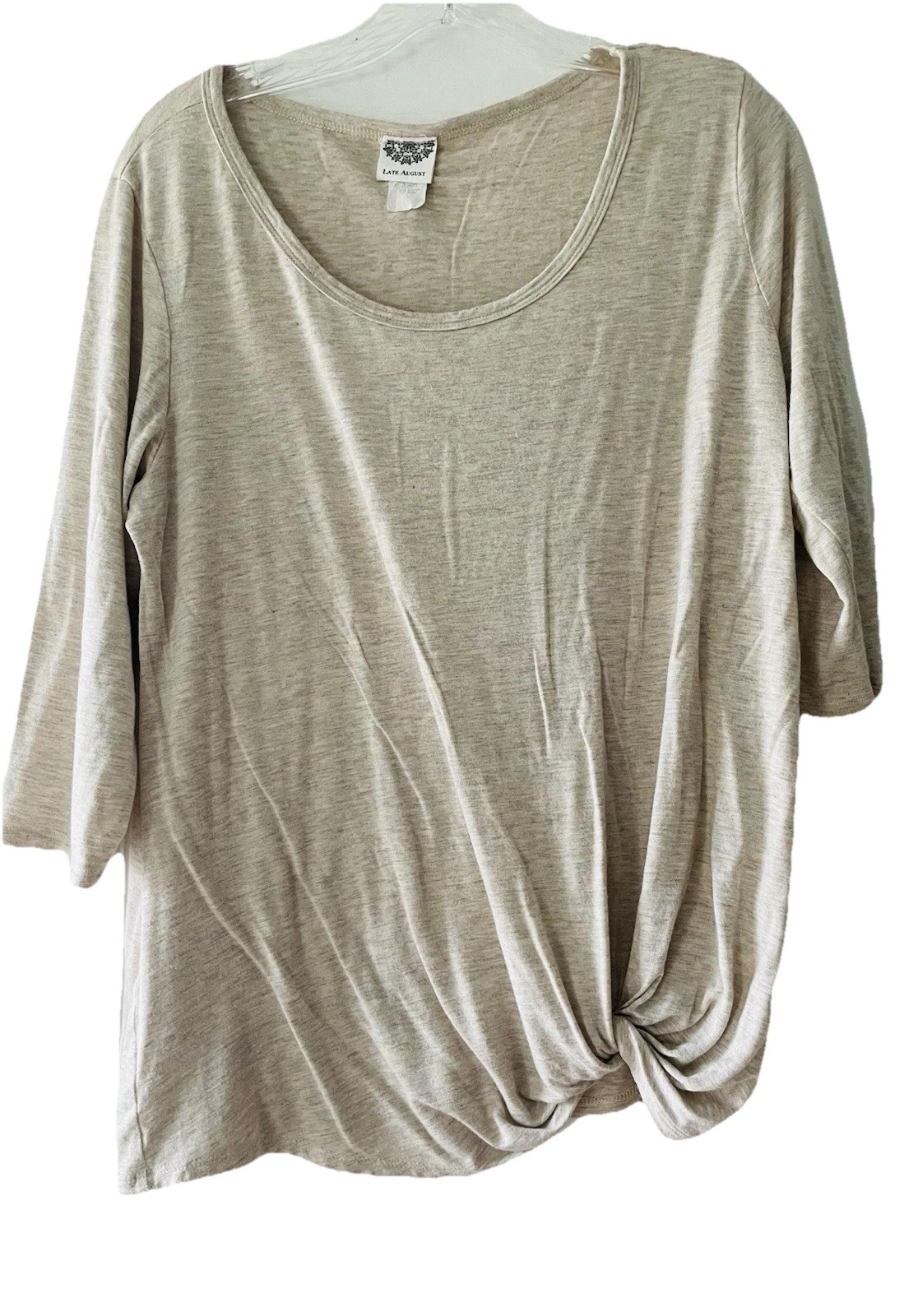Late August Womens Size Large Soft Stretchy Twist Tie Top Shirt
